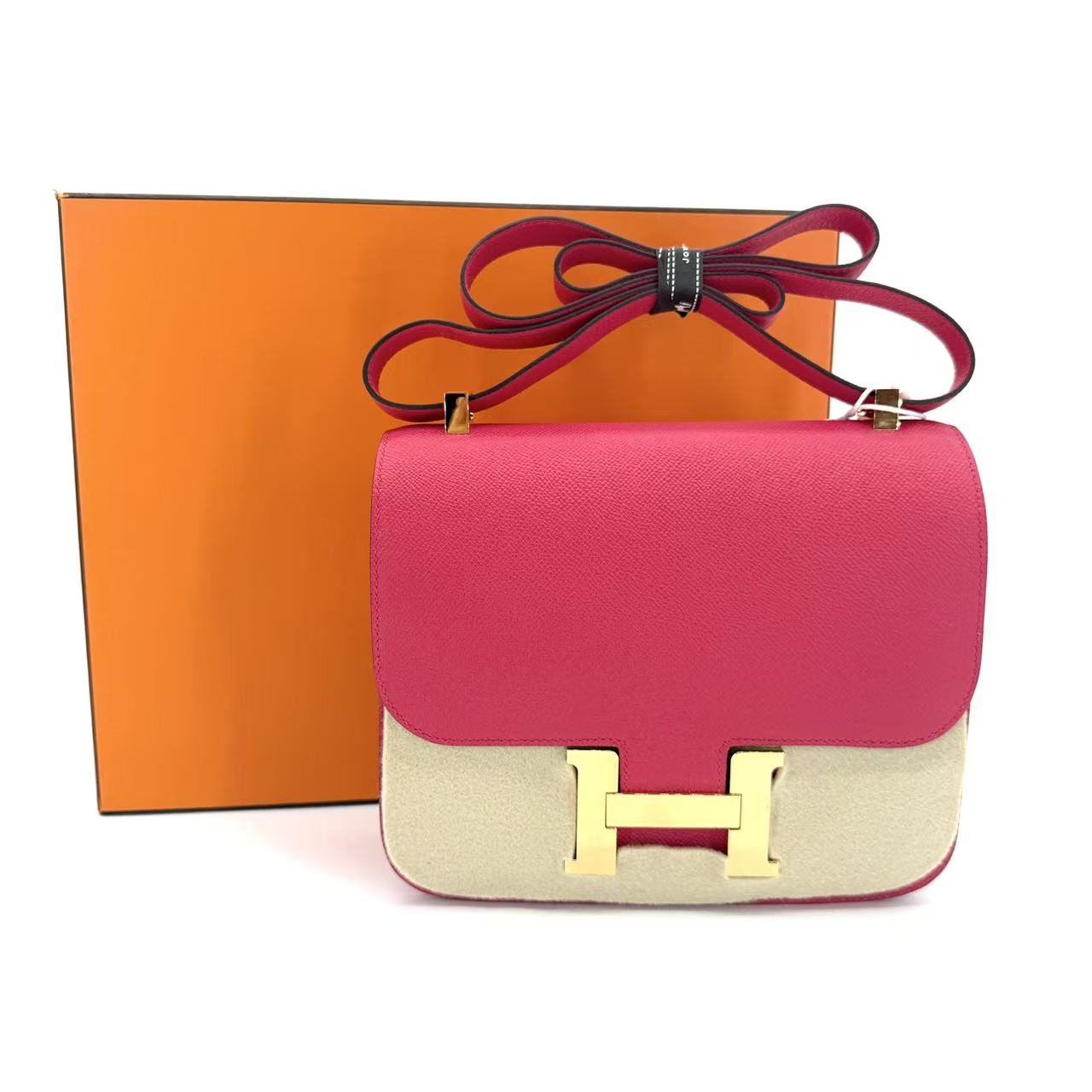 Constance 24 Bag Epsom Rose Extreme with Gold Hardware