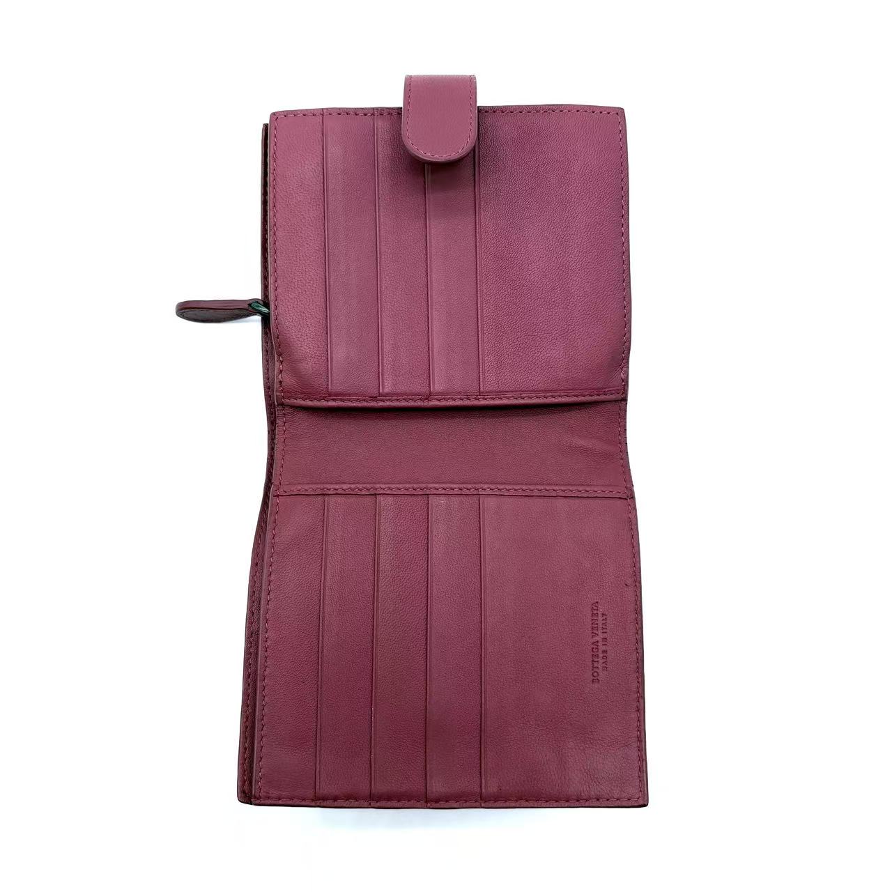 Intrecciato Woven Nappa Leather Compact Wallet