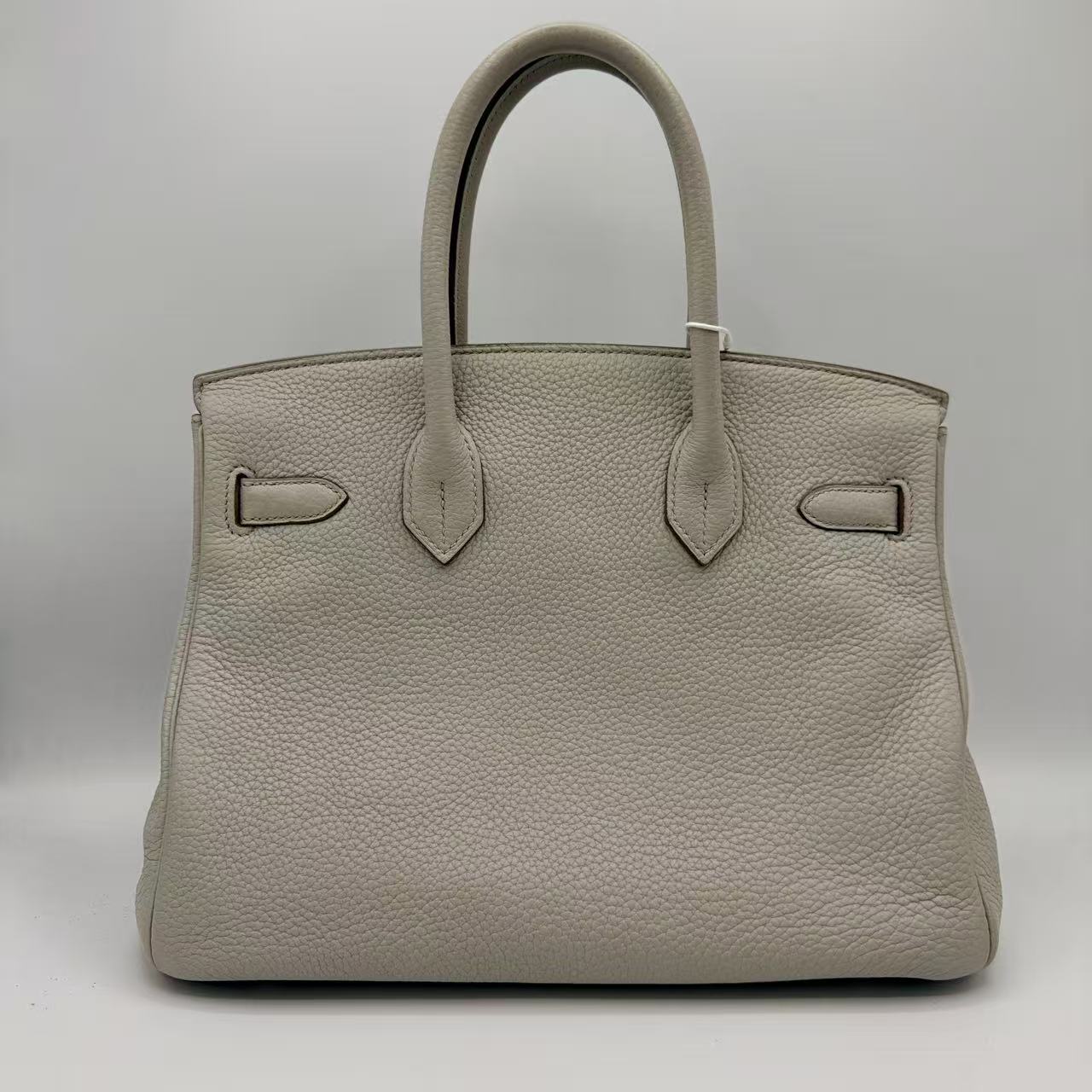 Club Birkin Bag White Clemence and Lizard in Gris Perle with Palladium Hardware 30