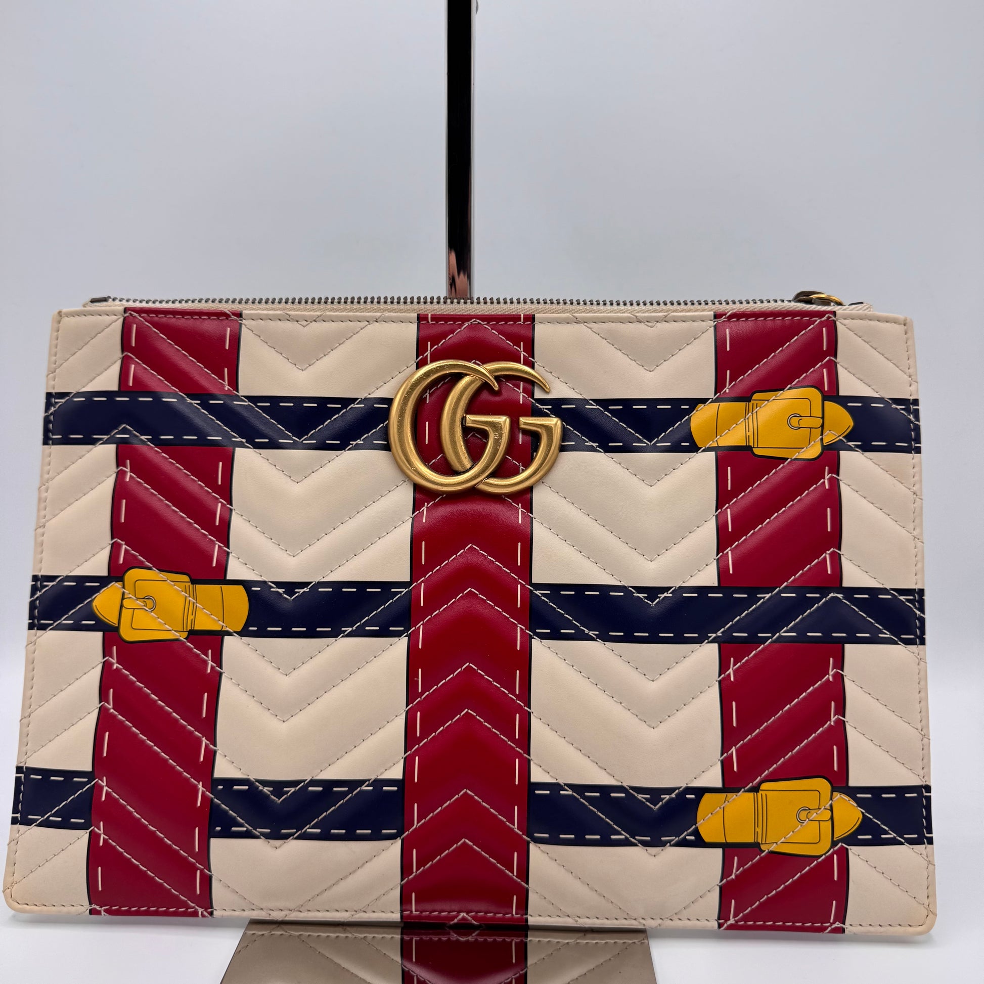 GG Marmont Pouch Trompe L'Oeil Matelasse Leather