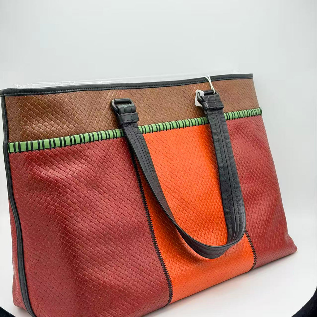 intrecciato-detailed calf leather tote