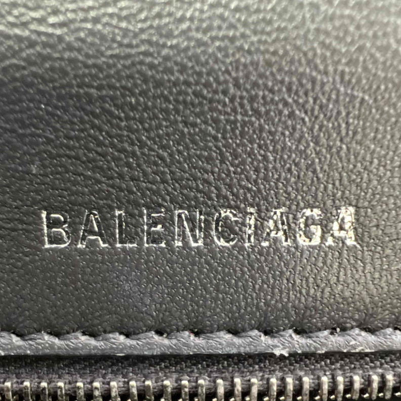 Shiny Calfskin Crocodile Embossed Medium Hourglass Top Handle Bag Dark Grey B24354