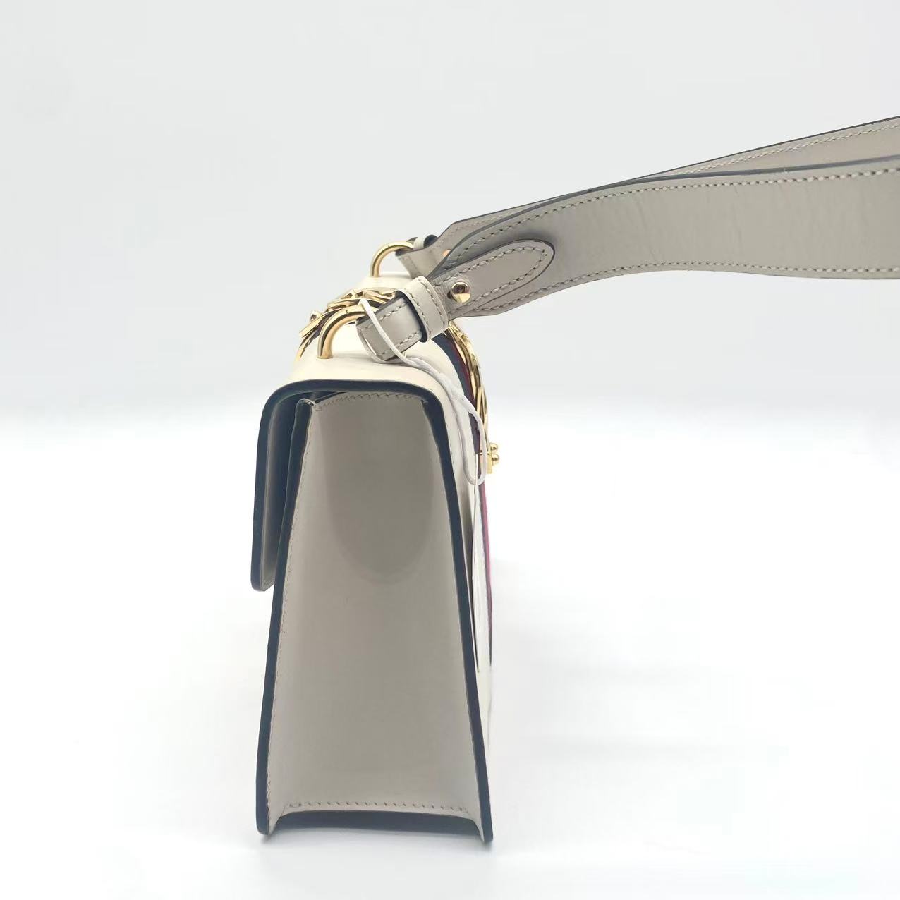 White Leather Vintage Web Mini Sylvie Shoulder Bag