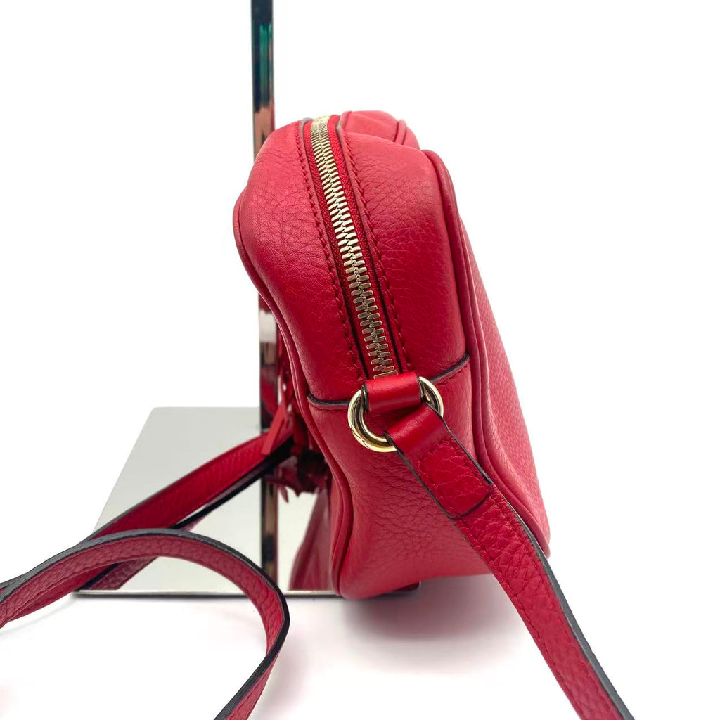 Pebbled Calfskin Small Soho Disco Bag Tabasco Red Sold Out