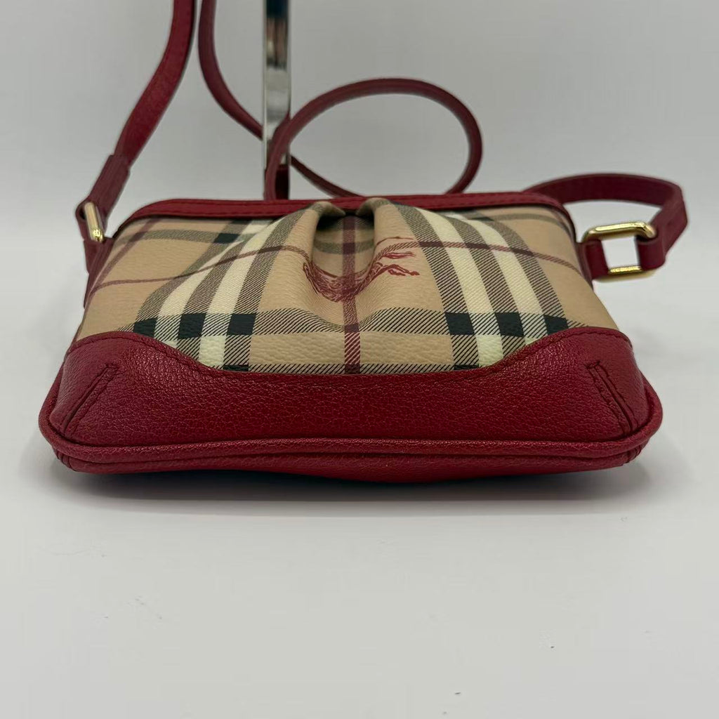Nova Check Shoulder Bag Red Beige