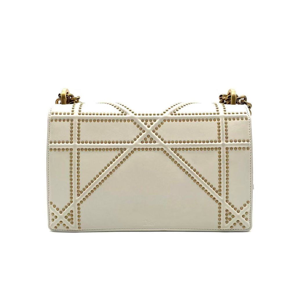 White Calfskin Cannage Diorama Small