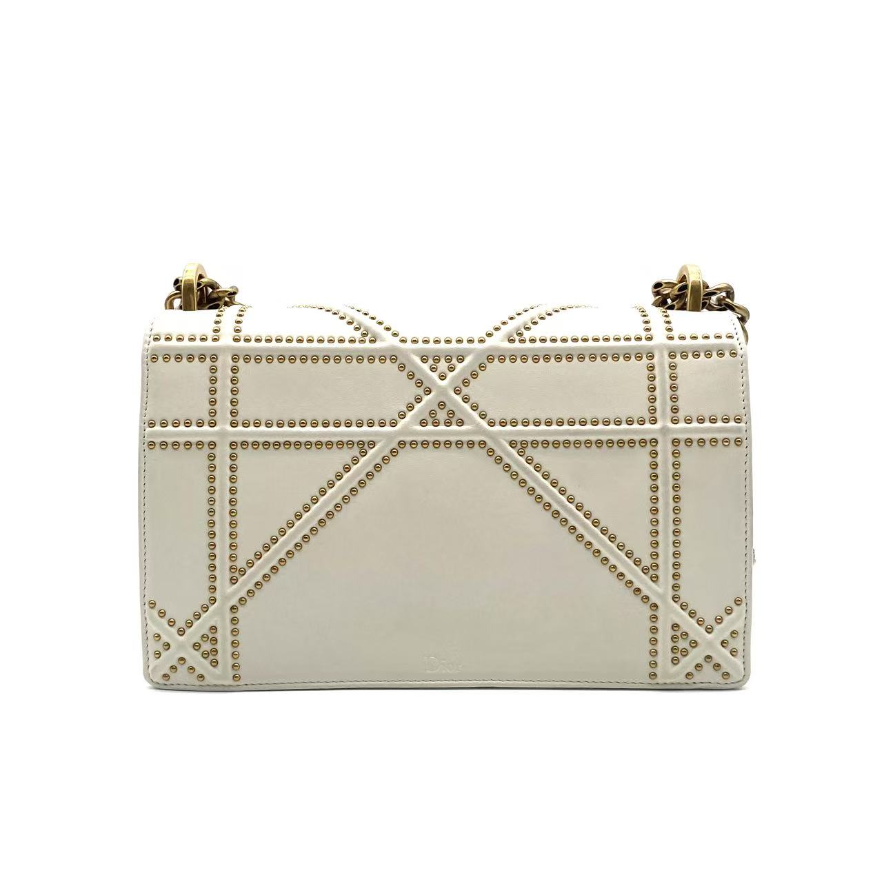 White Calfskin Cannage Diorama Small