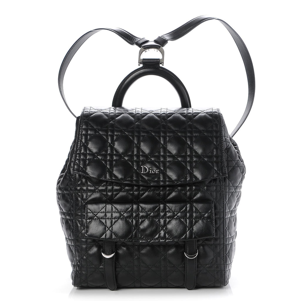 Lambskin Cannage Large Stardust Backpack Black Twins