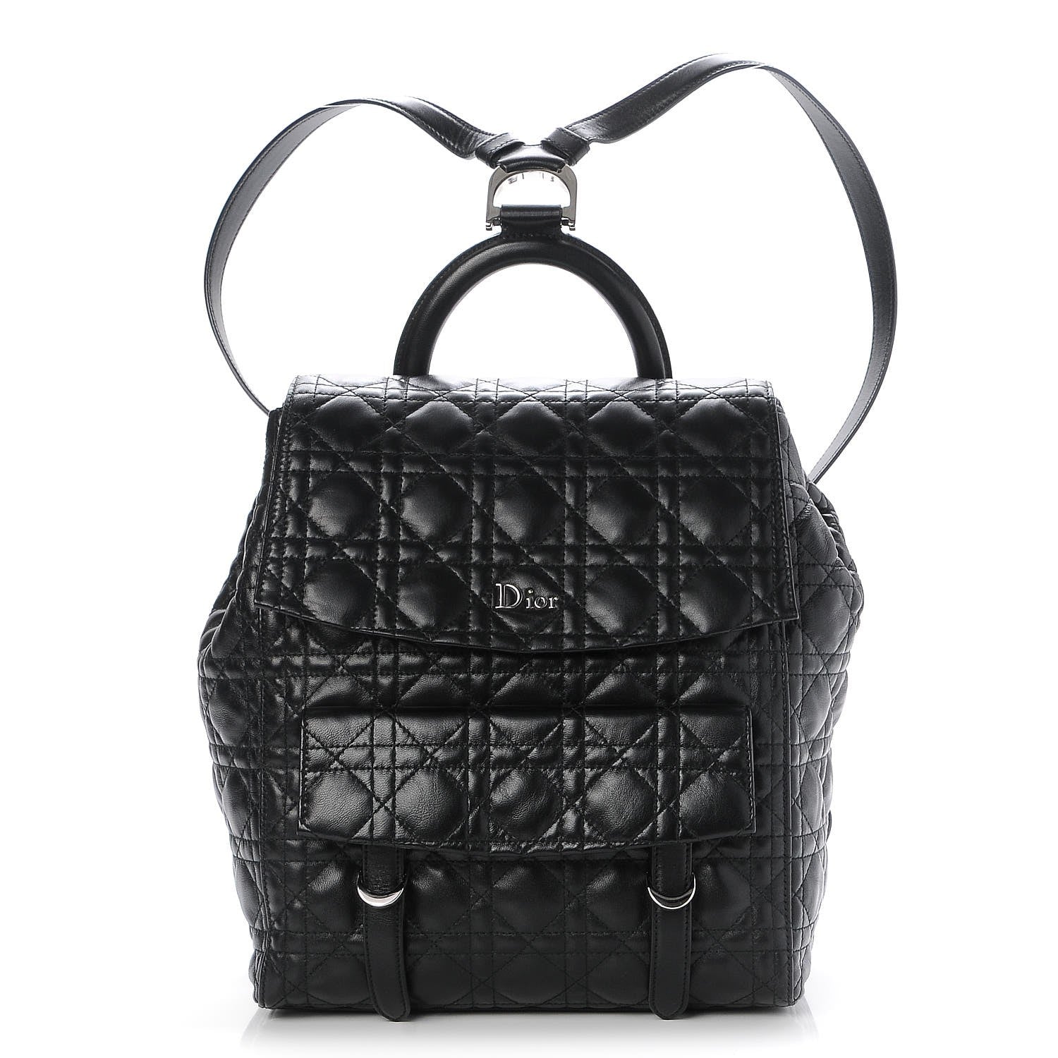Lambskin Cannage Large Stardust Backpack Black Twins