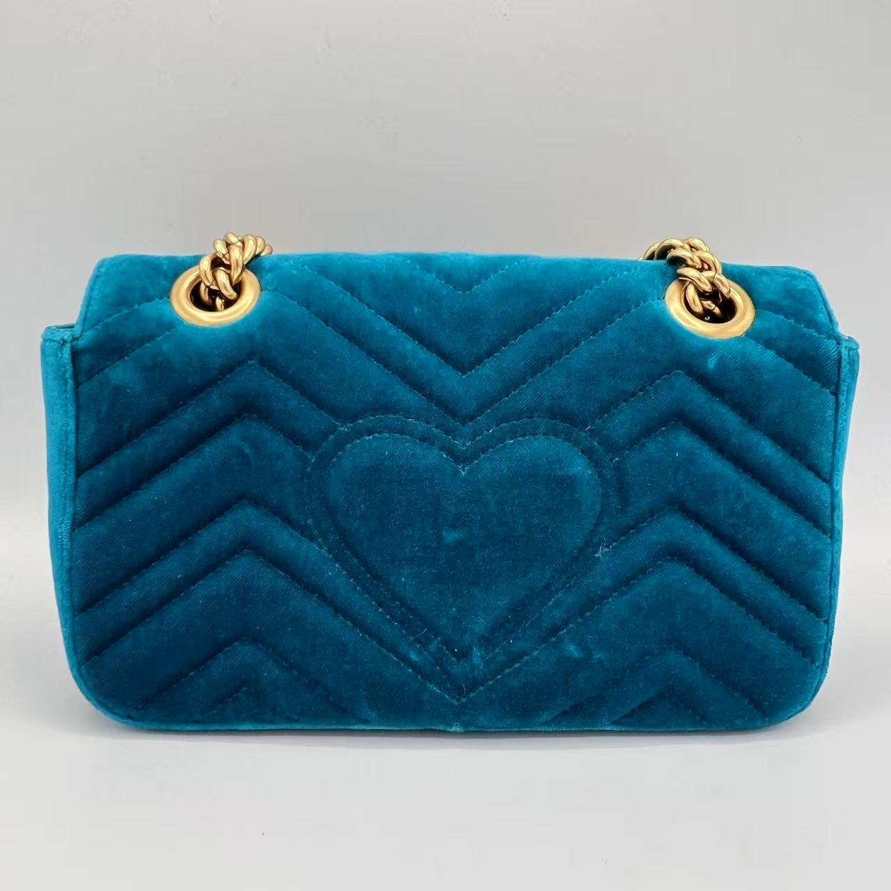 GG Marmont Flap Bag Matelasse Velvet Mini