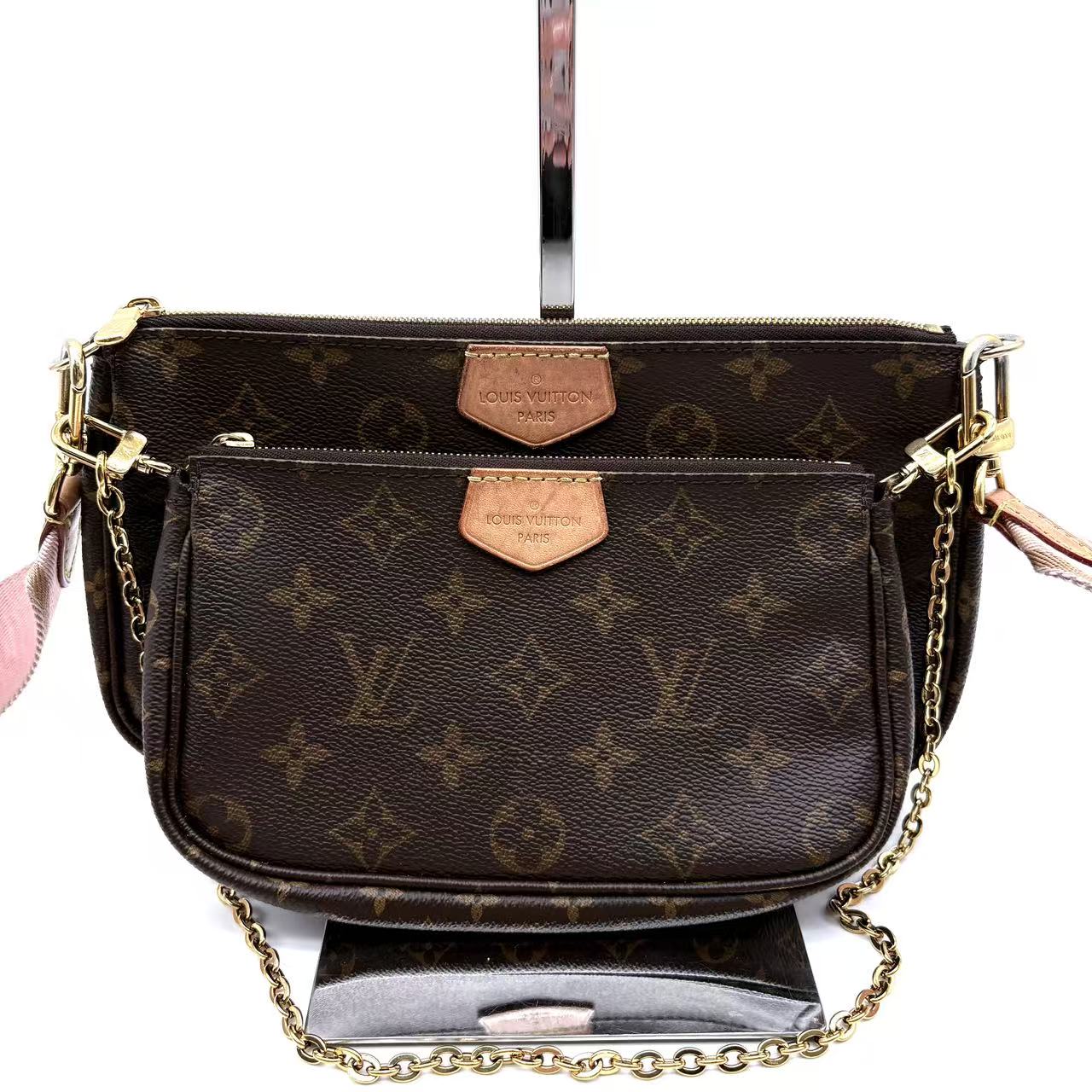 Rose Clair Monogram Canvas Multi-Pochette Accessories Bag