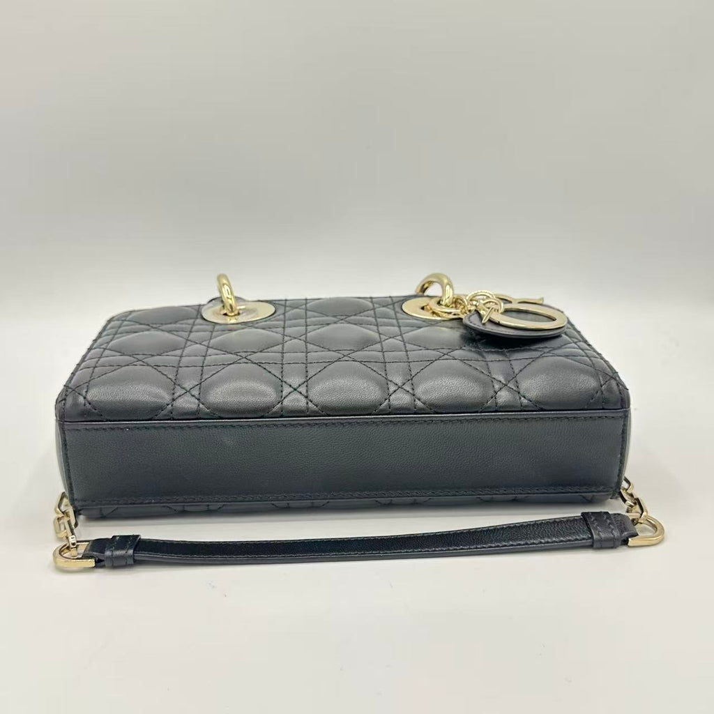 Mini Lady D-Joy Bag Black Cannage Lambskin