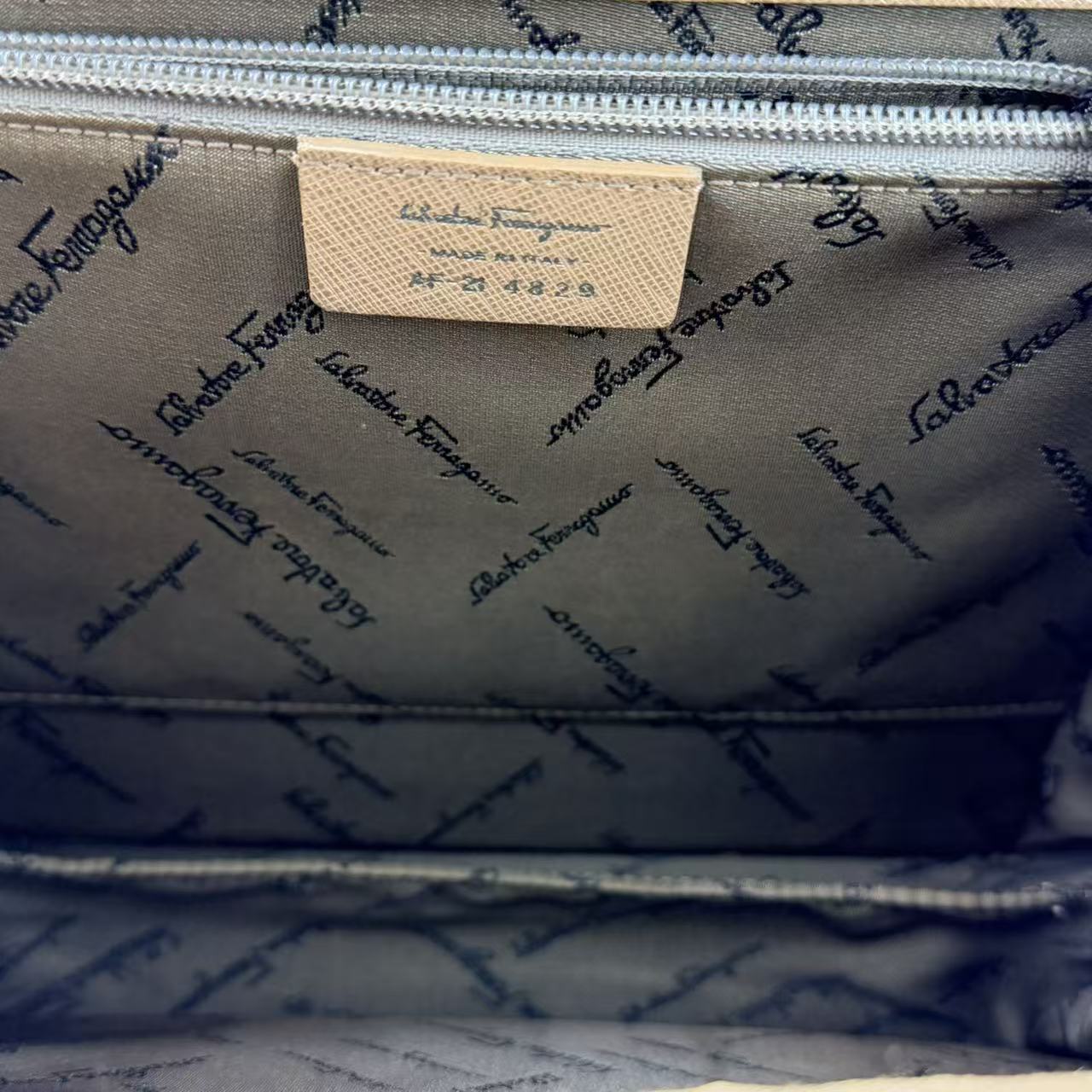 Double Gancini Top Handle Bag Saffiano Leather Small