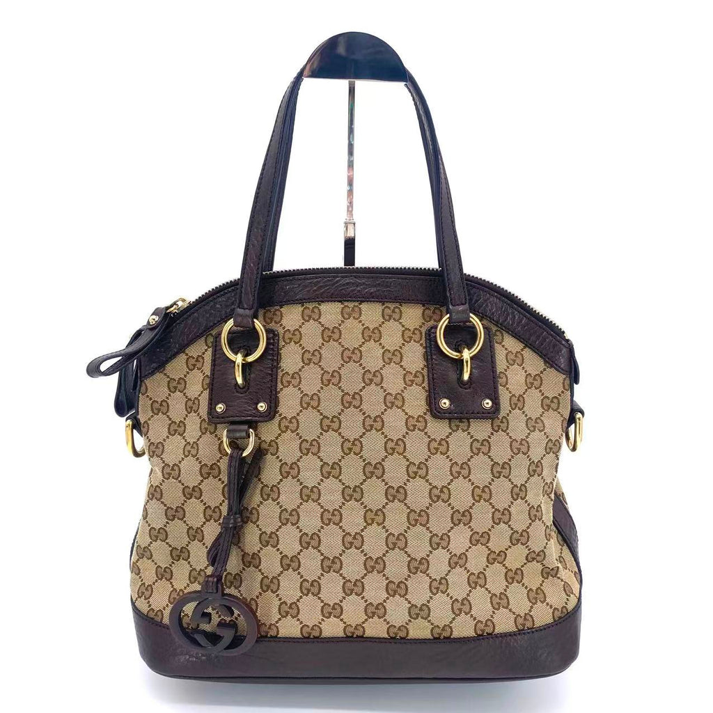 Monogram Medium Top Handle Bag Brown
