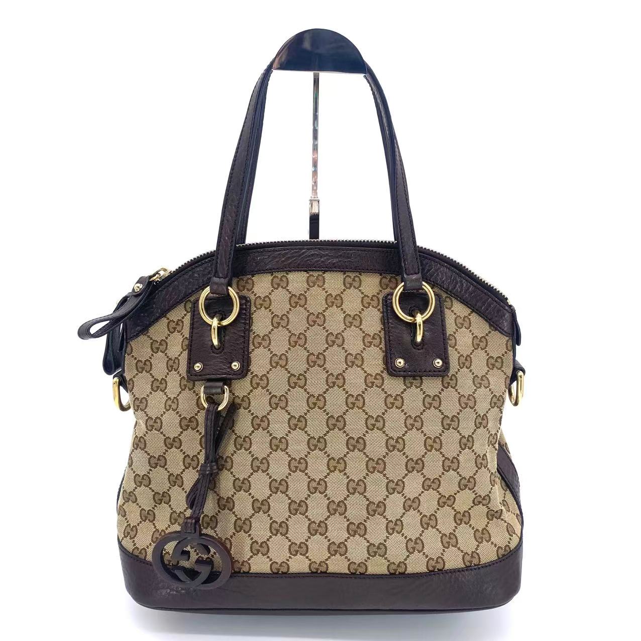 Monogram Medium Top Handle Bag Brown