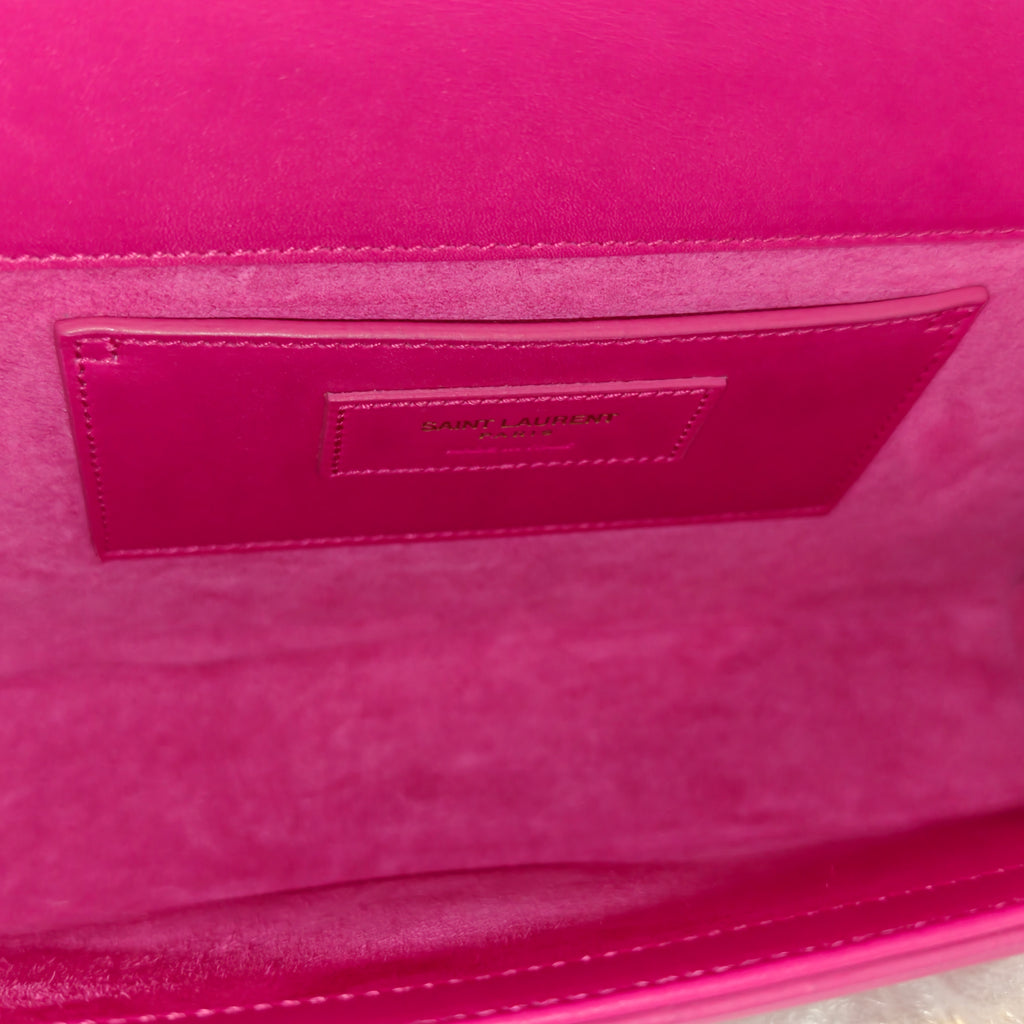Smooth Calfskin Classic Monogram Kate Tassel Chain Wallet Pink Twins