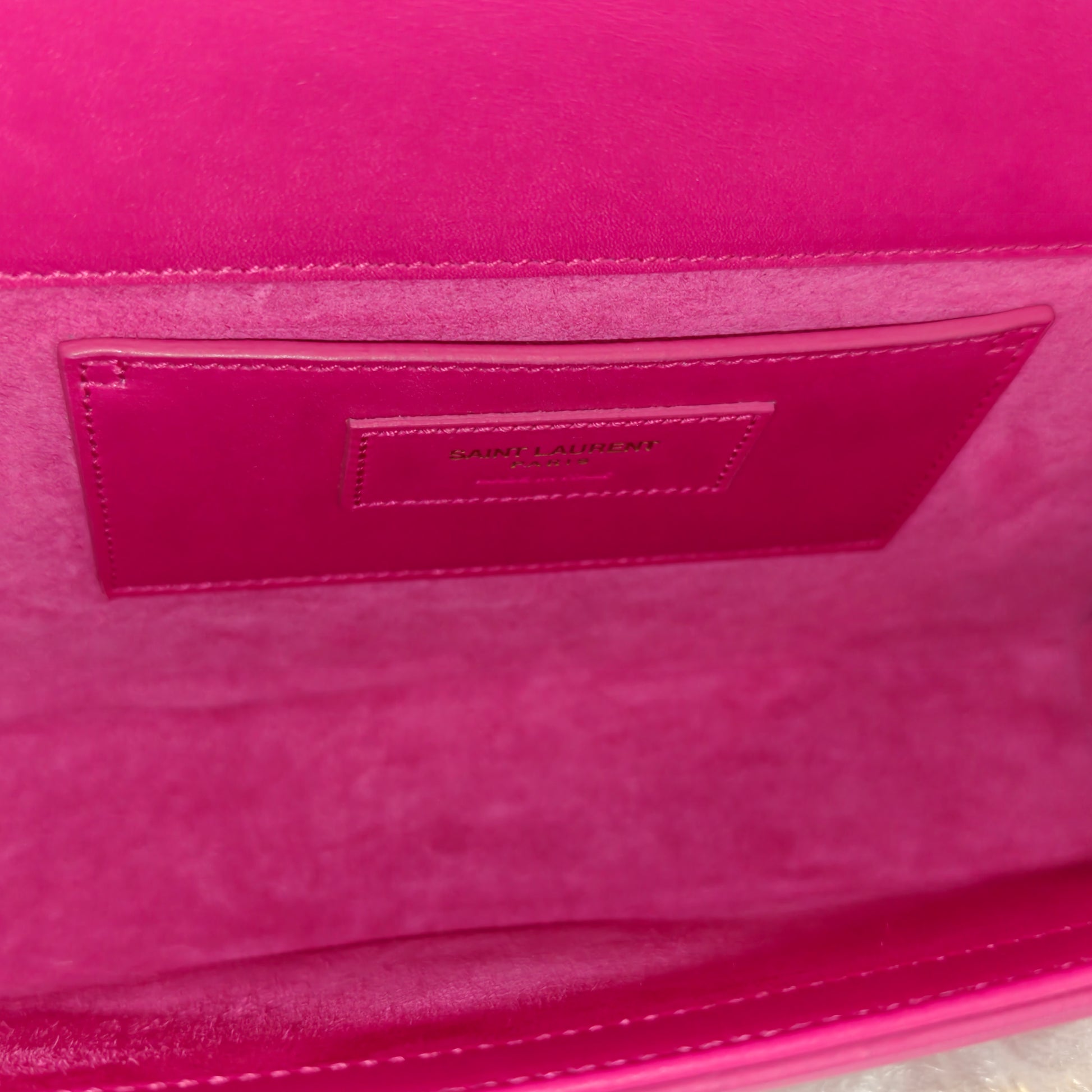 Smooth Calfskin Classic Monogram Kate Tassel Chain Wallet Pink Twins