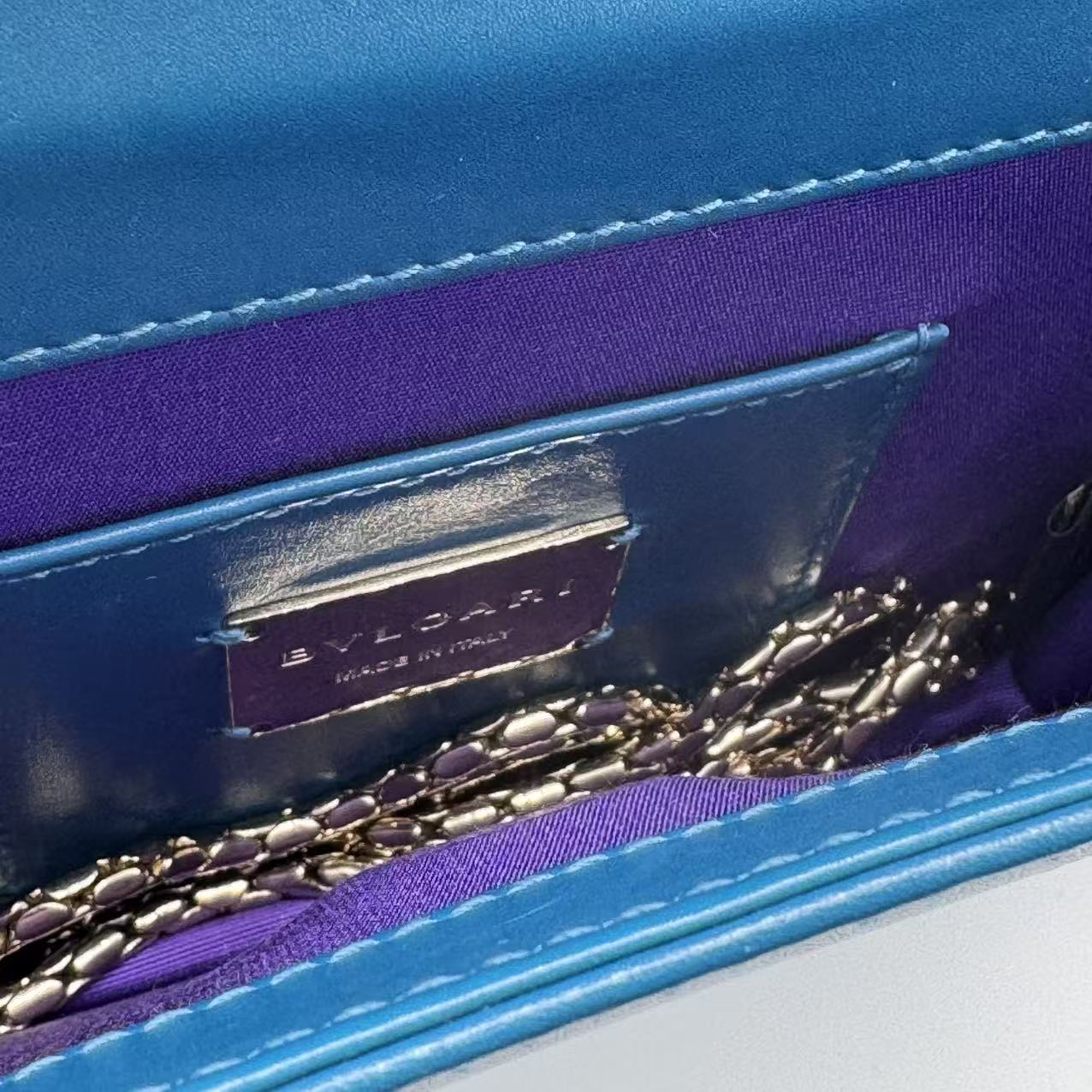 Calfskin Serpenti Forever Shoulder Bag Tropical Turquoise GREEN