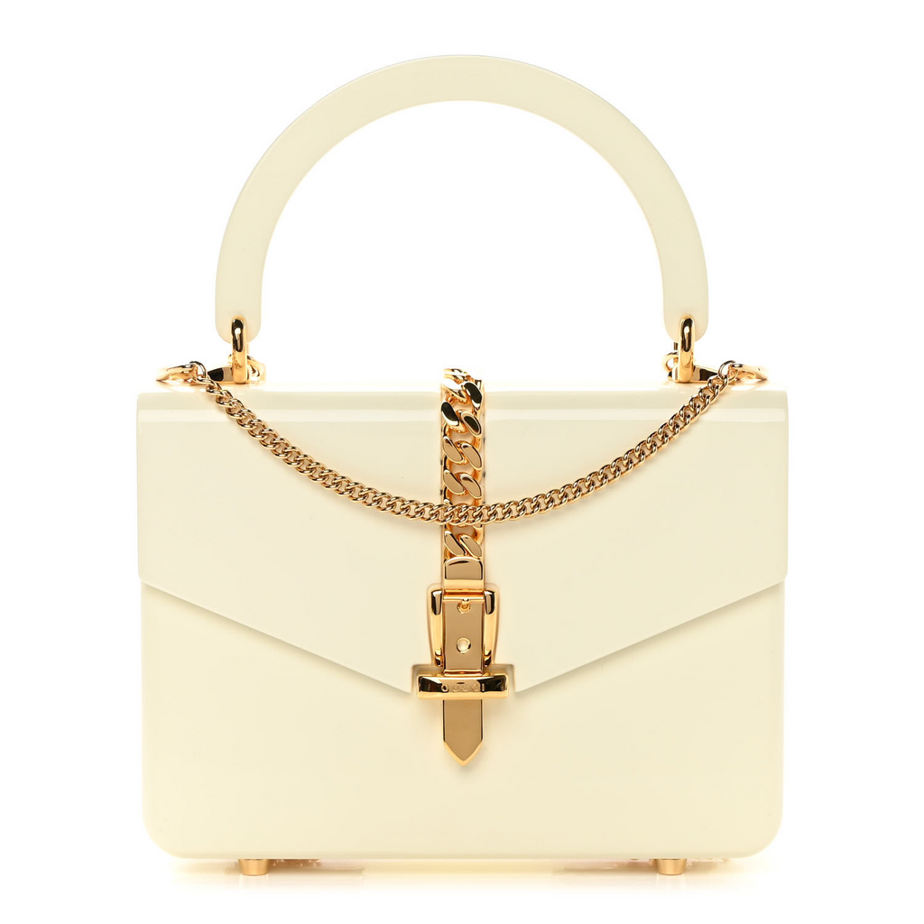Plexiglass Mini Sylvie 1969 Top Handle Bag Ivory Twins
