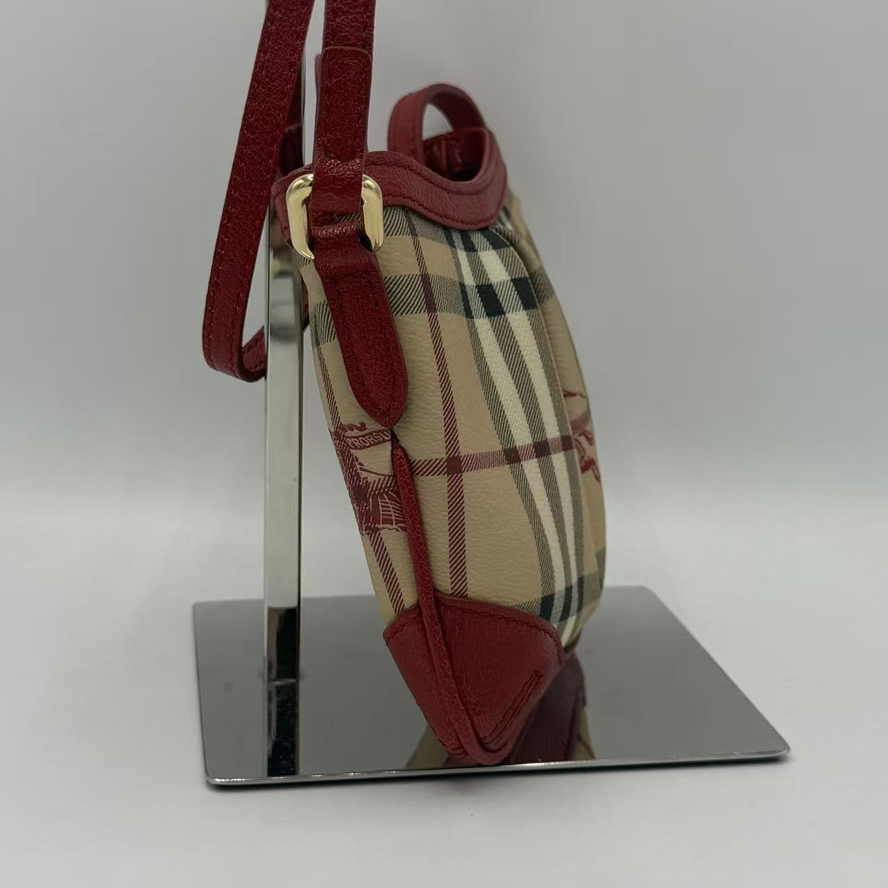 Nova Check Shoulder Bag Red Beige