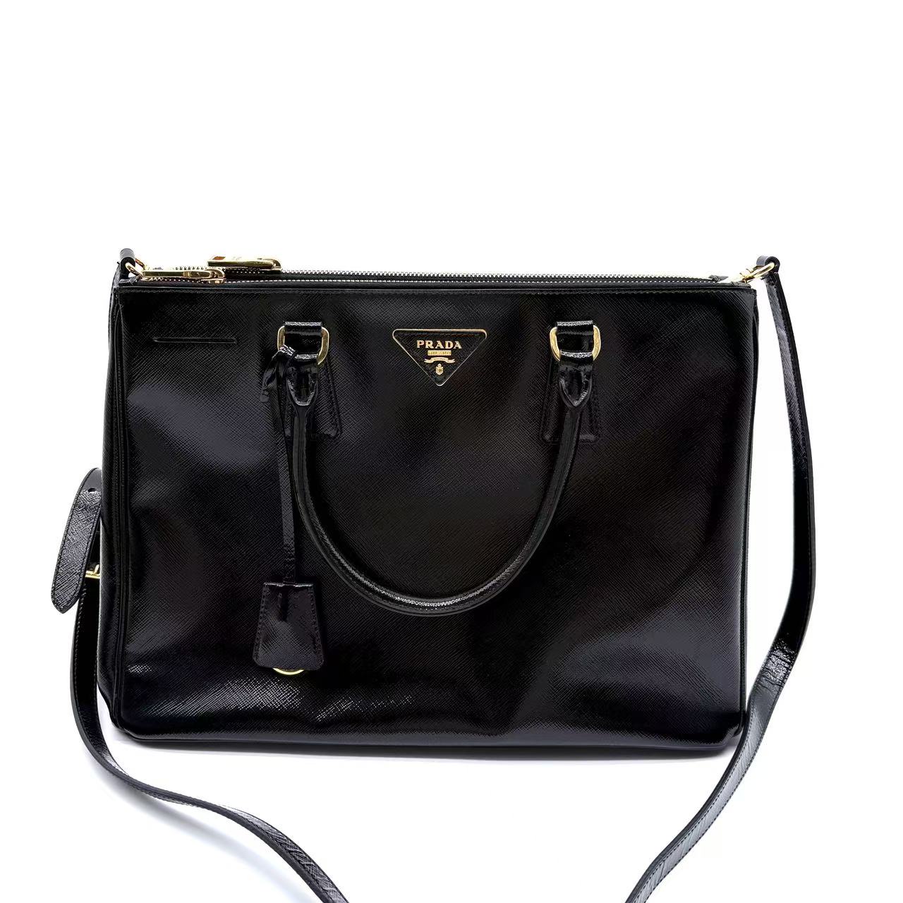 Saffiano Vernice Large Galleria Double Zip Tote