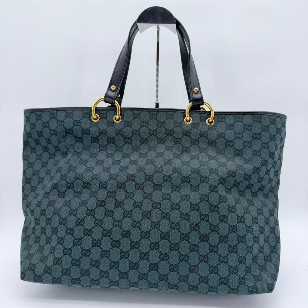 Green GG Canvas Tote Dark green
