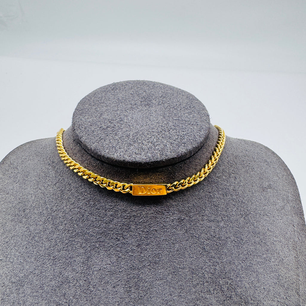 Christian Dior Vintage Chunky ID Tag Bracelet Twins LDJ4165