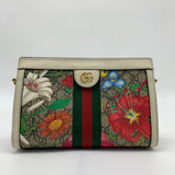 Gucci Ophidia Chain Shoulder Bag Flora GG Coated Canvas