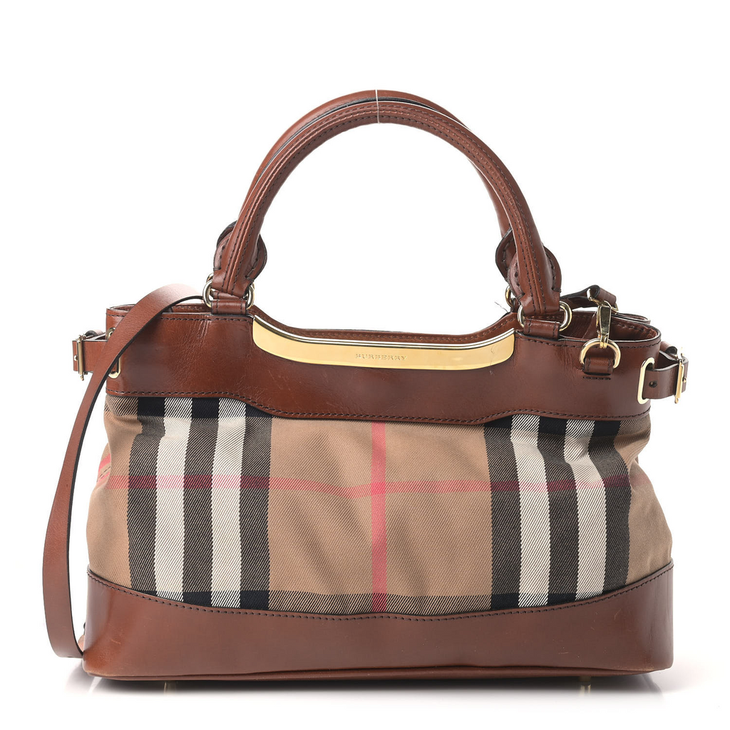 House Check Bridle Calfskin Hepburn Satchel Tan Twins