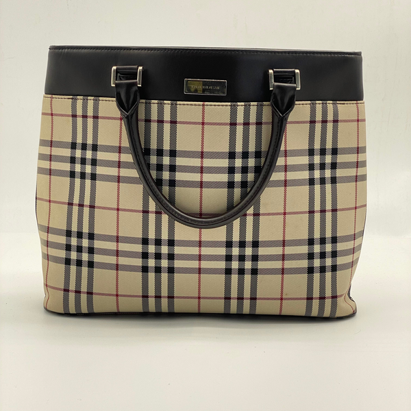 BURBERRY Nova Check Canvas Tote Bag