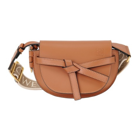 Calfskin Jacquard Mini Gate Dual Bag Tan twins