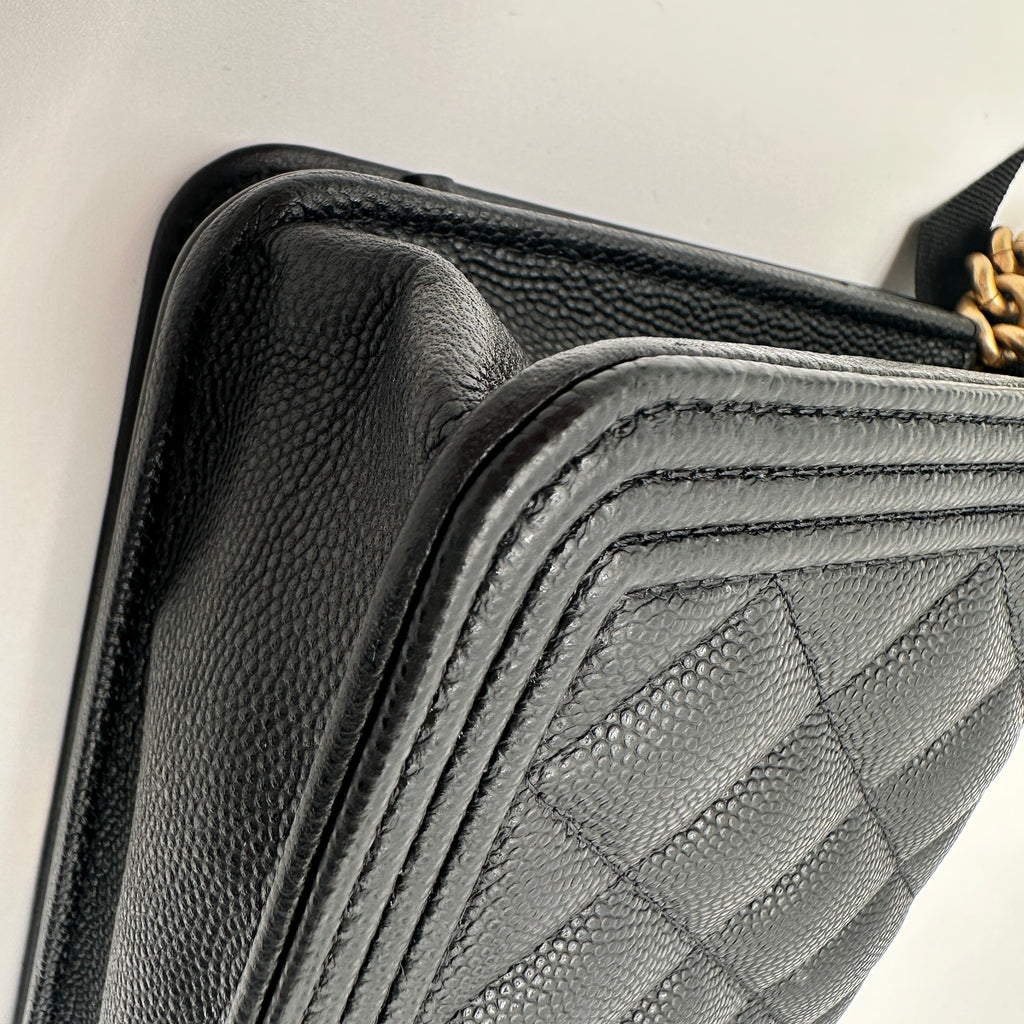 Boy Wallet on Chain Quilted Caviar