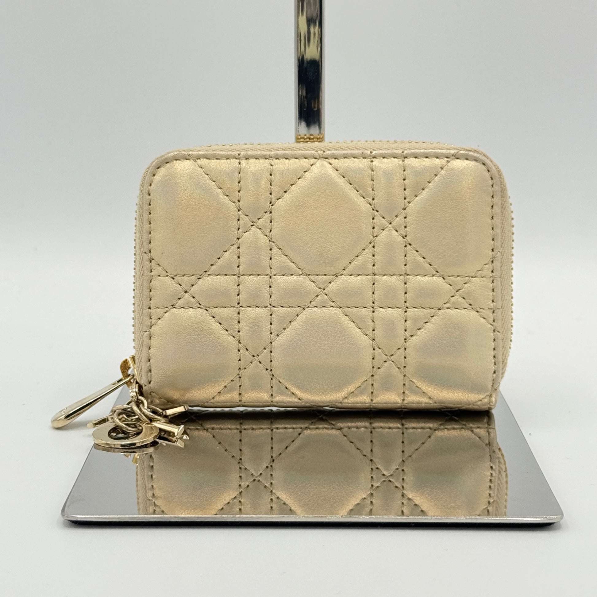 Small Lady Dior Voyageur Cannage Coin Purse
