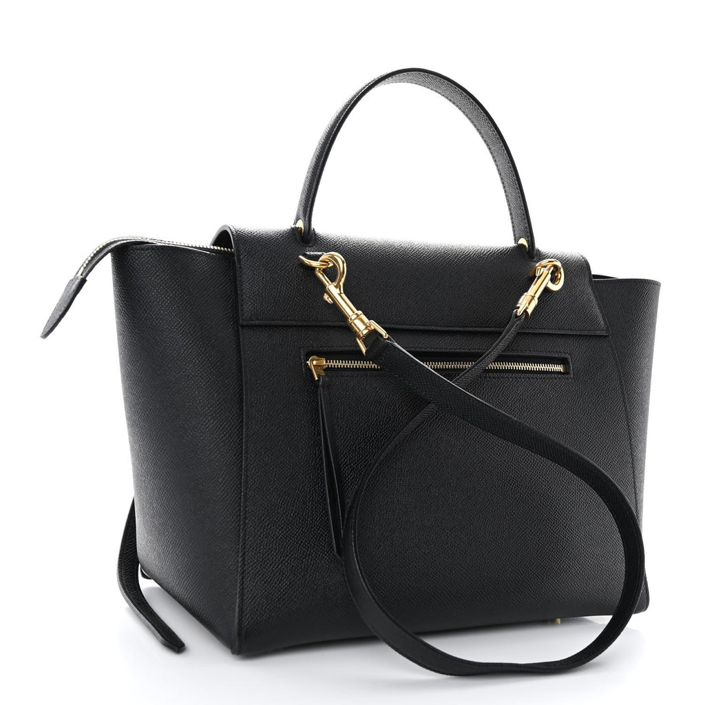 Grained Calfskin Micro Belt Bag Black twins