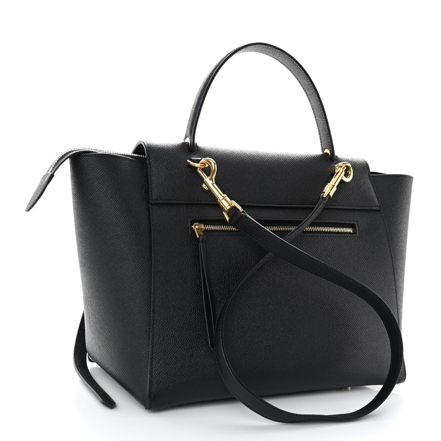 Grained Calfskin Micro Belt Bag Black twins