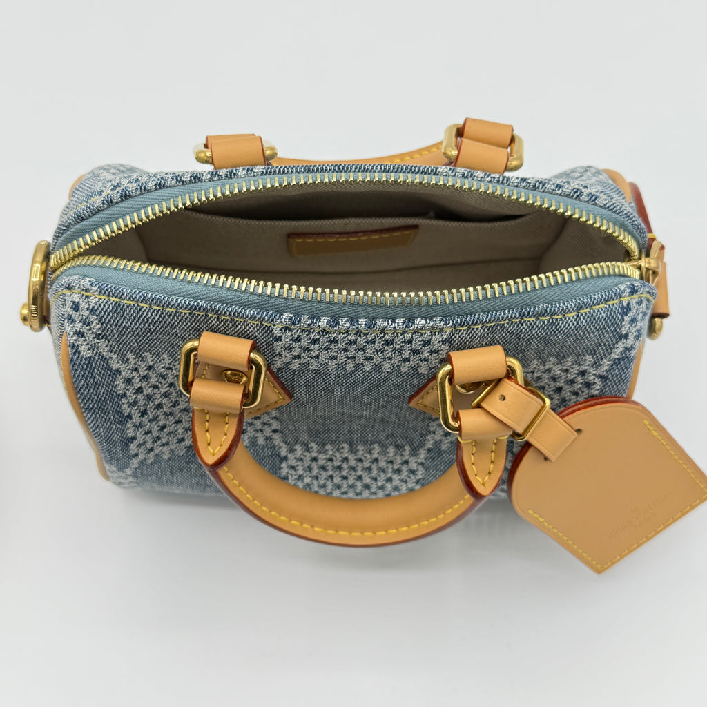 Speedy Bandouliere Bag 3D Damier Giant Denim 18