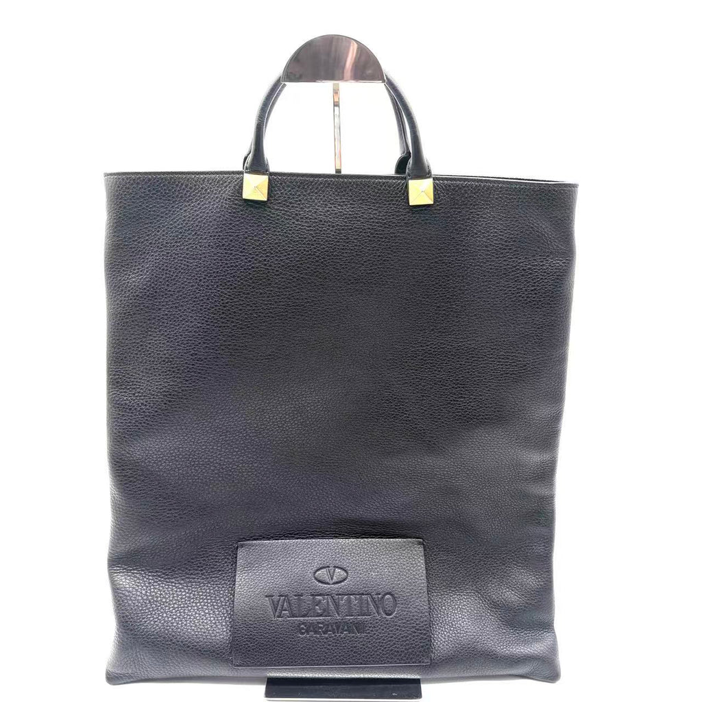 rockstud logo patch tote bag