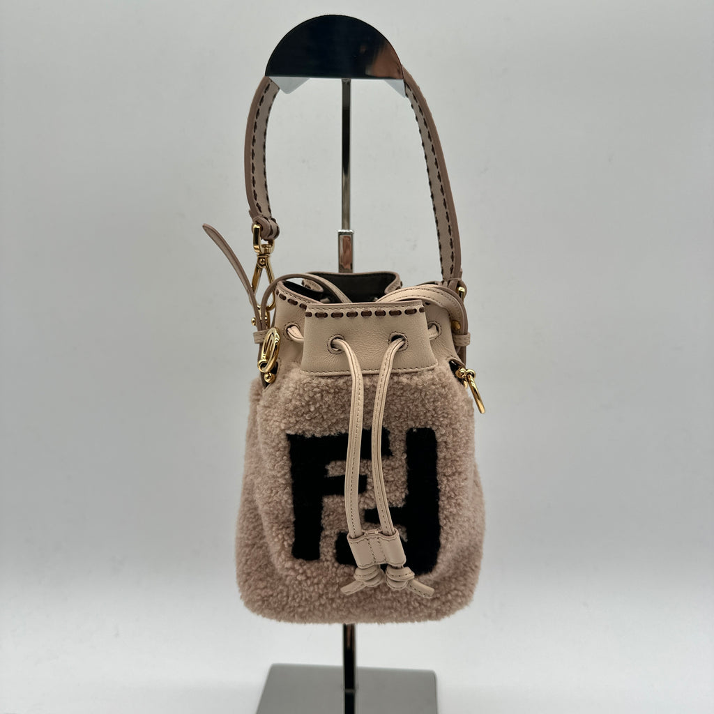 Mini Shearling Mon Tresor Bucket Bag