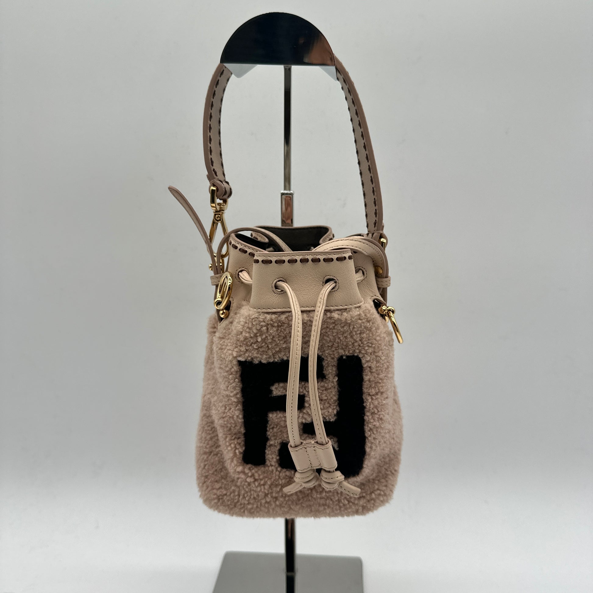 Mini Shearling Mon Tresor Bucket Bag