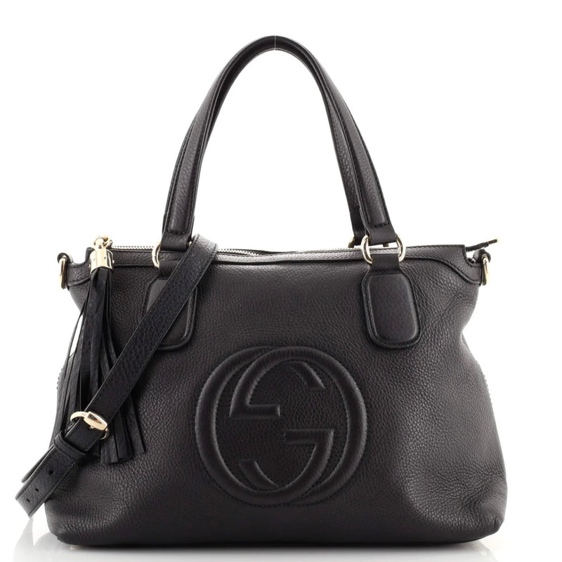 Gucci Soho Convertible Soft Top Handle Bag Leather