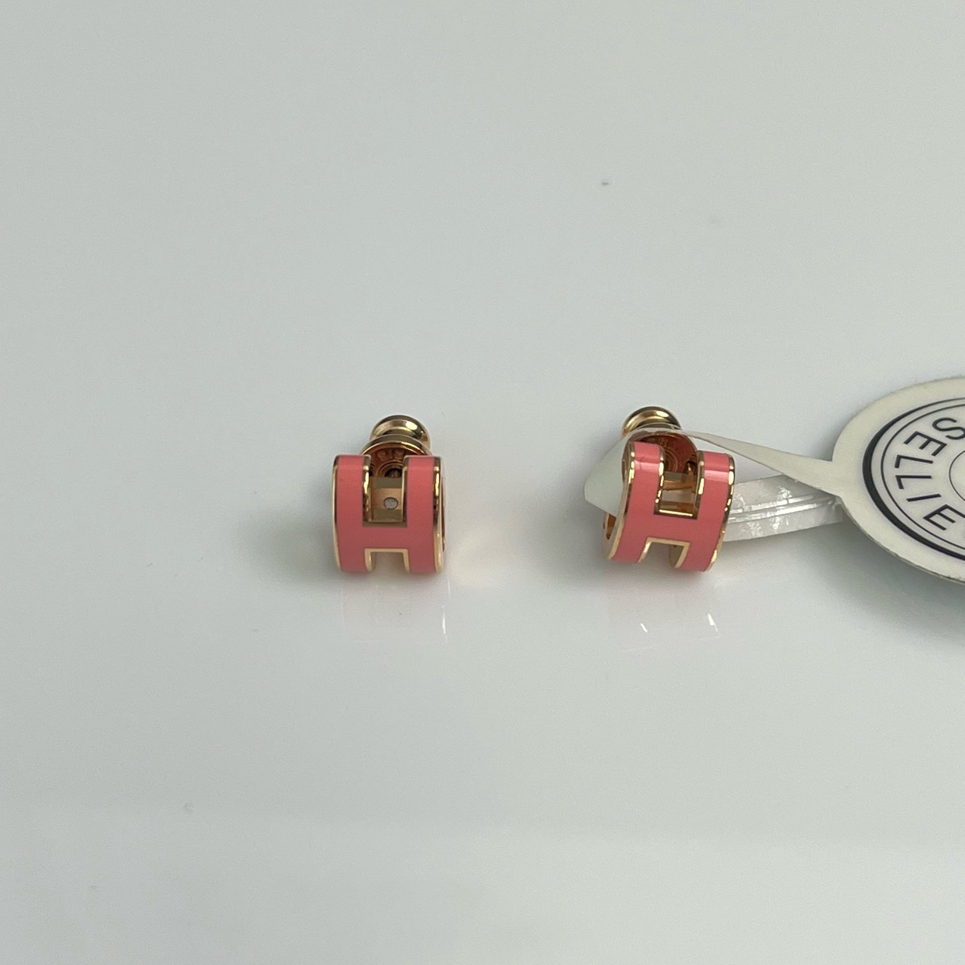 Pop H Earrings Enamel Gold-Tone Metal Twins LDJ3680