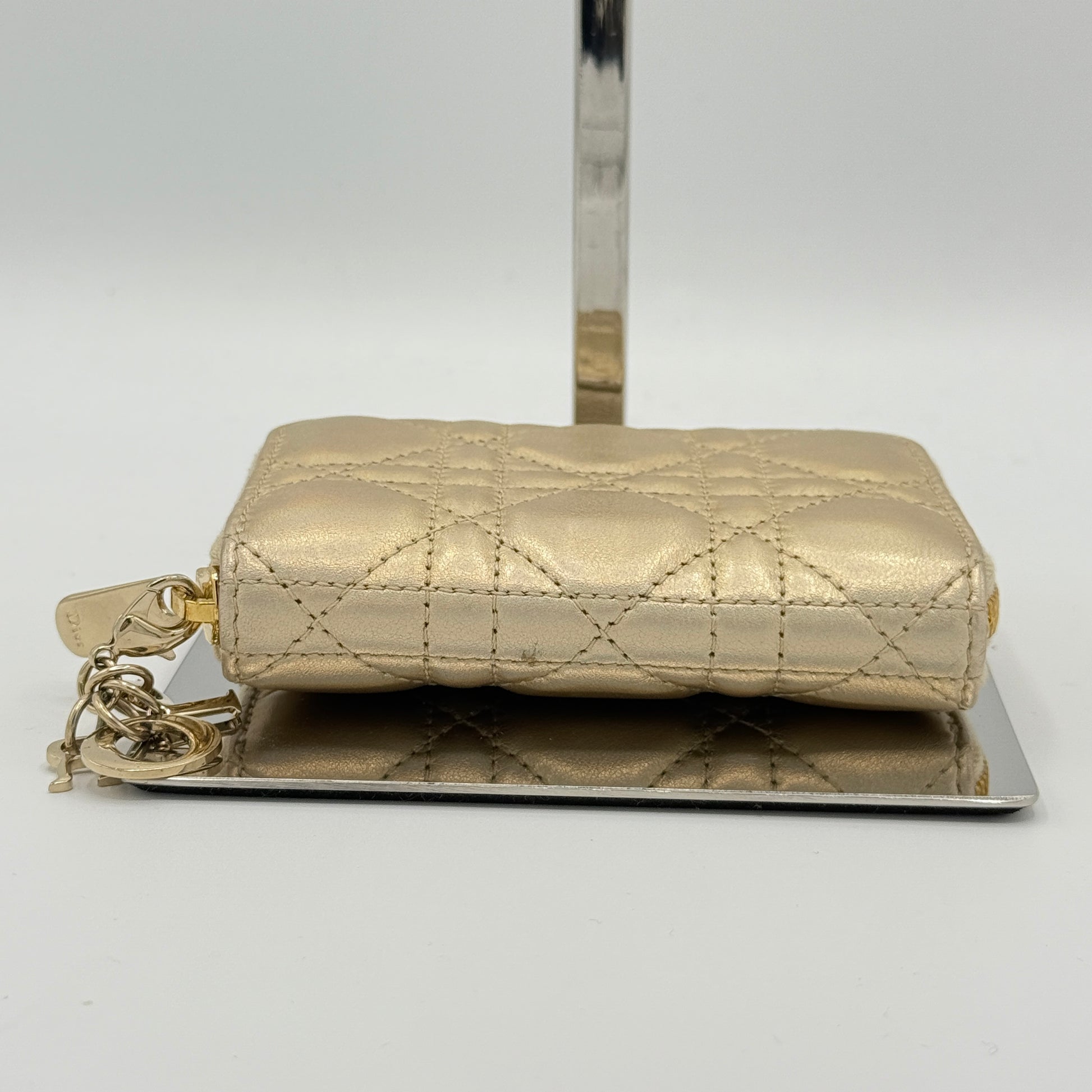 Small Lady Dior Voyageur Cannage Coin Purse