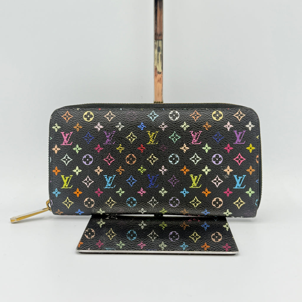 Multicolore Monogram Pattern Coated Canvas Zippy Wallet