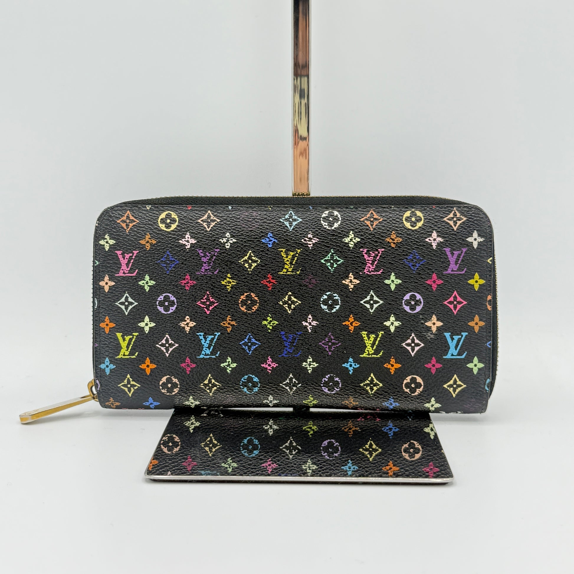 Multicolore Monogram Pattern Coated Canvas Zippy Wallet