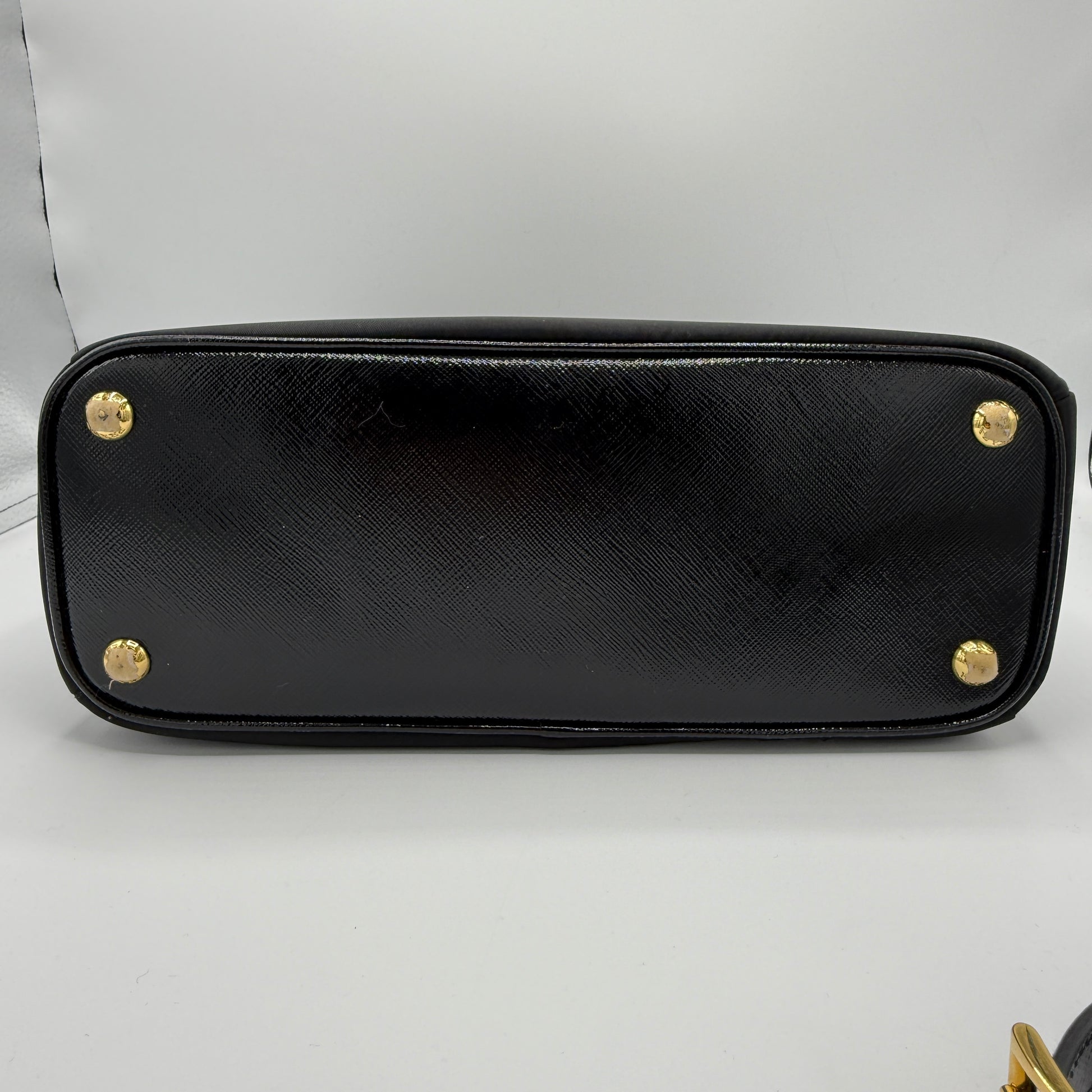 Convertible Top Handle Tote Tessuto with Vernice Saffiano Leather Small