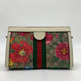 Gucci Ophidia Chain Shoulder Bag Flora GG Coated Canvas