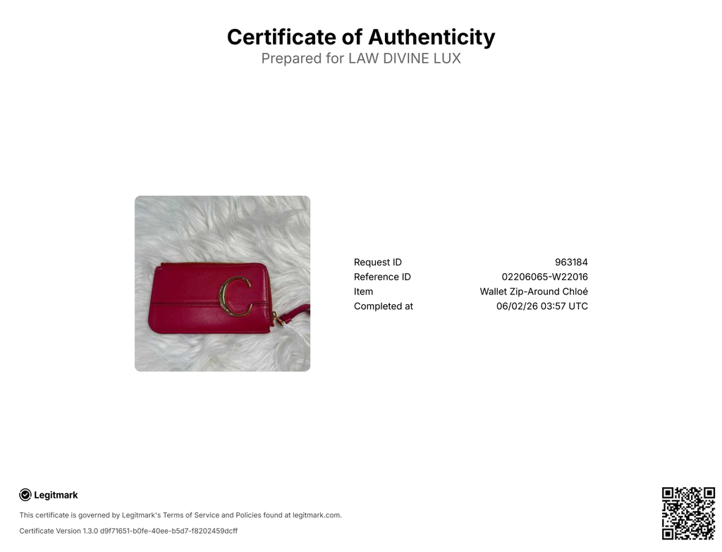 Chloe Leather C Zip Card Holder Twins W22016