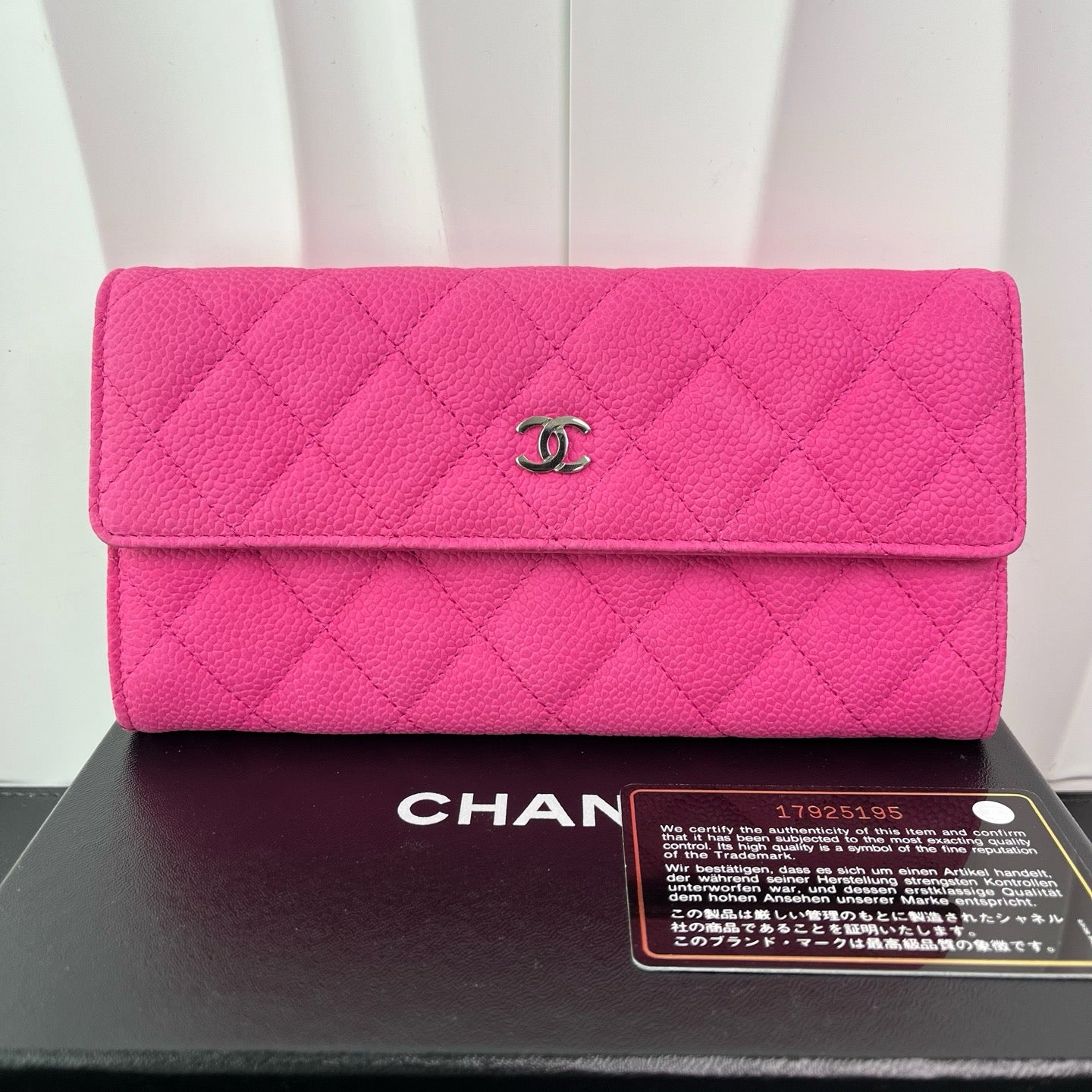 CC French Flap Wallet Quilted Caviar Long Twins LDJ3169