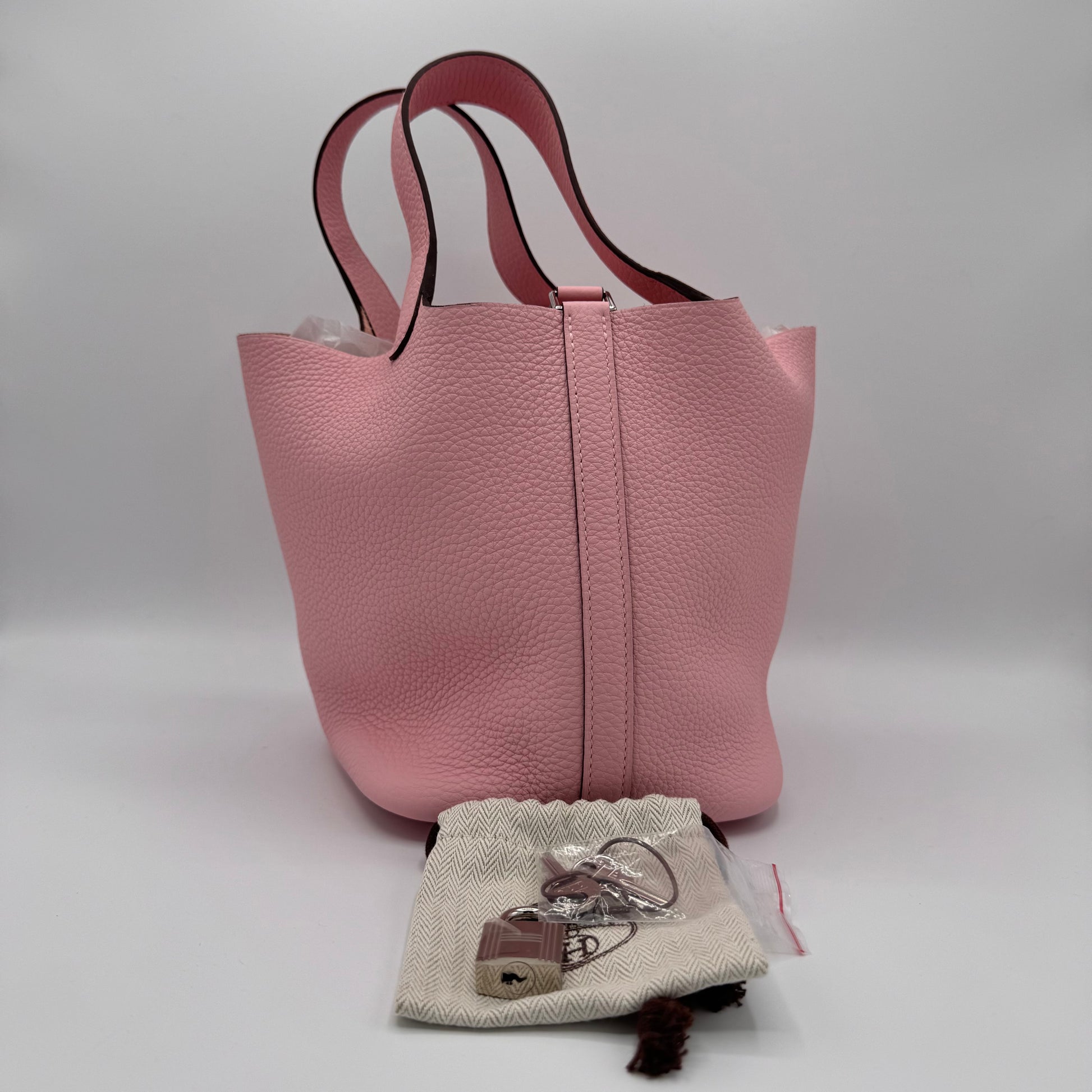 Picotin Lock 18 Rose Sakura Clemence Palladium Hardware
