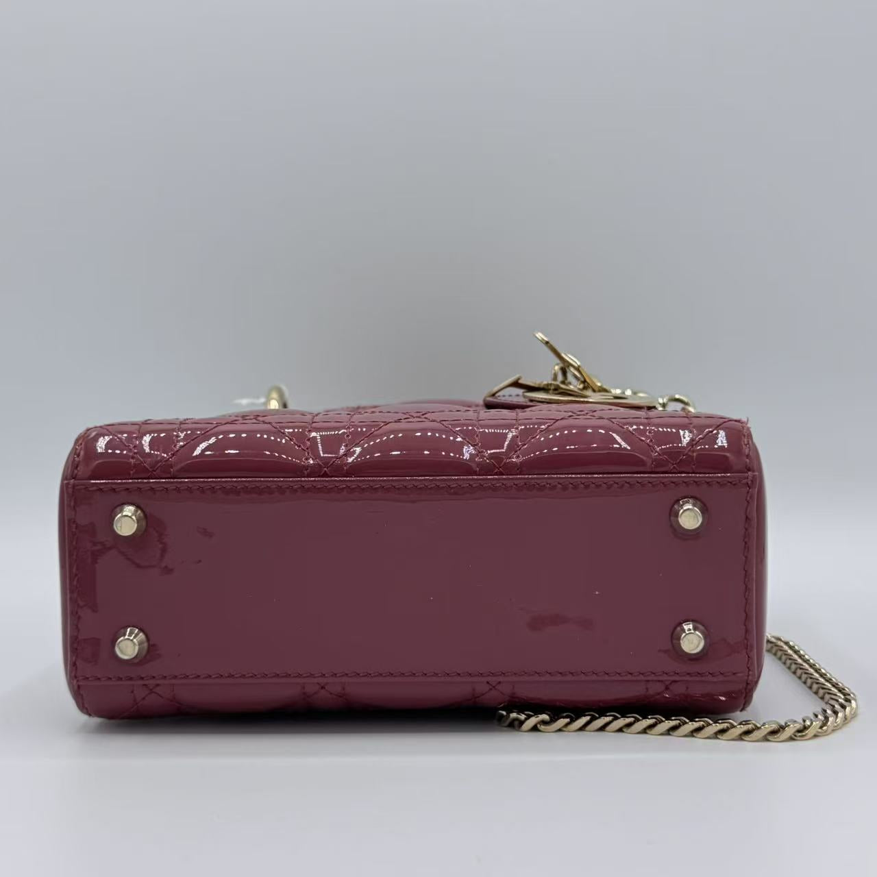 Christian Dior  Patent Cannage Mini Lady Dior Pink